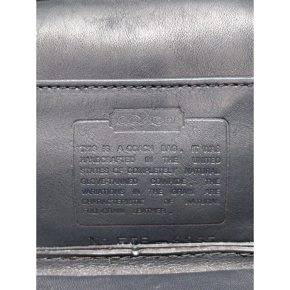 Vintage Coach Navy Blue Leather Trail Bag  Brass Hardware Detachable Strap USA - Picture 9 of 16